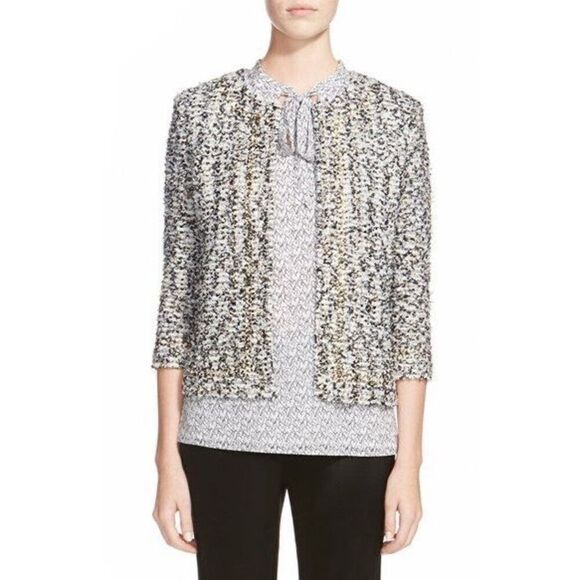 St. John Couture Amour Embellished Tweed Jacket Size 16 - Picture 3 of 12